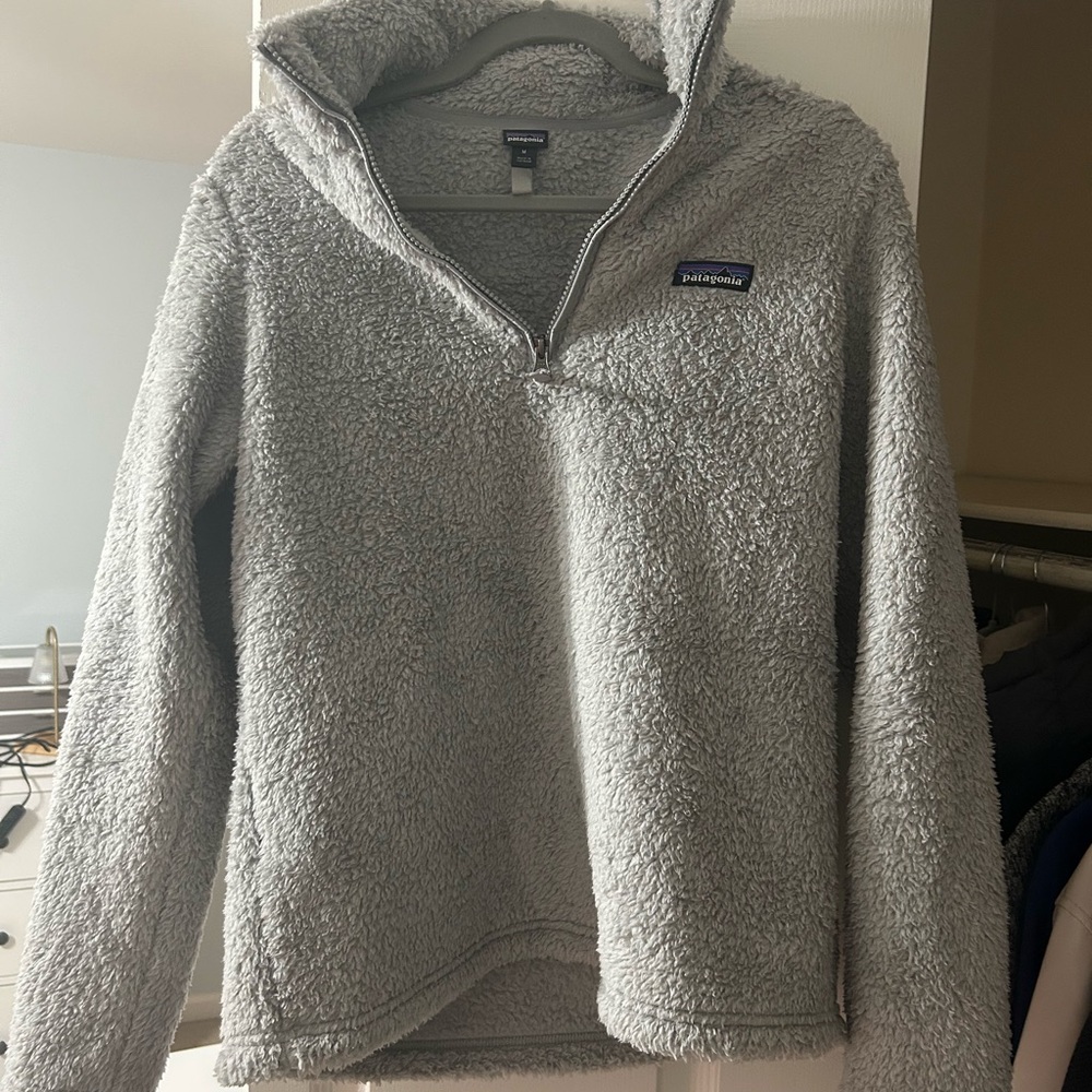 Patagonia Light Gray Sherpa Fleece Jacket